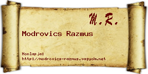 Modrovics Razmus névjegykártya
